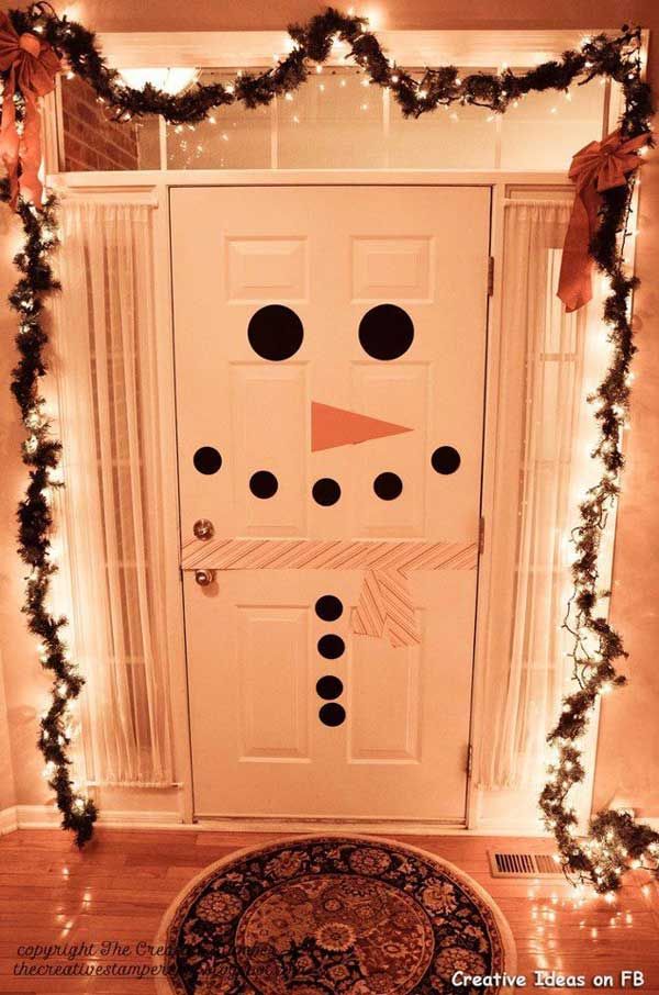 snow man door
